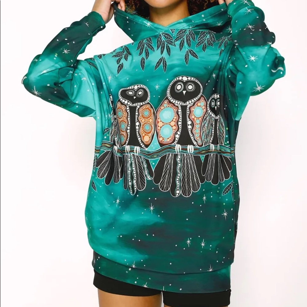 Blackmilk “SOOTEE OWLS TOASTIE HOODIE JUMPER” Melanie Hava Art Size Medium M NWT